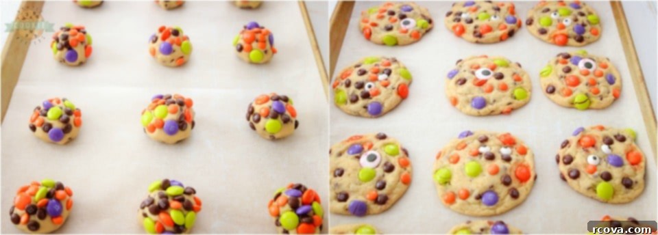 Monster Mash M&M Cookies 4 how to make Easy M&M Candy Halloween Cookies recipe