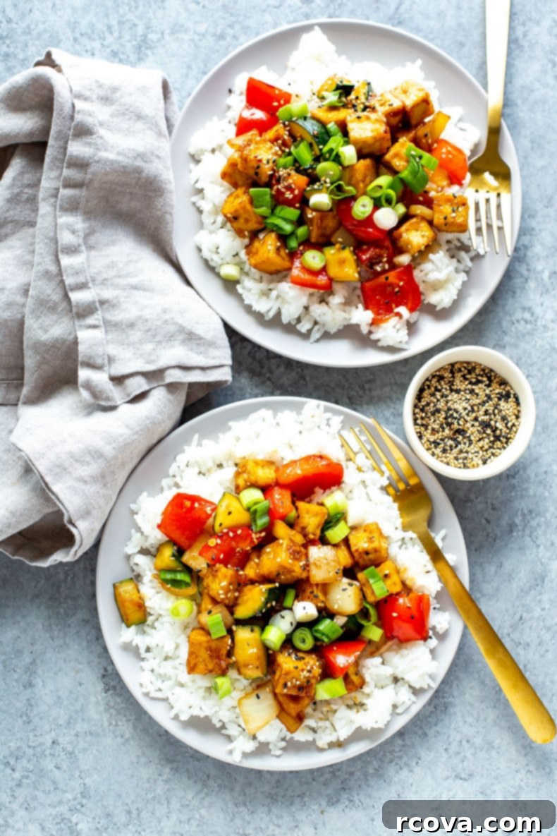 Ginger Sesame Glazed Tofu Stir Fry 2 Ginger Sesame Tofu Stir Fry, a vibrant and healthy plant-based meal