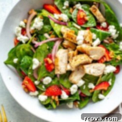Vibrant Strawberry Spinach Chicken Salad 11 Strawberry Spinach Salad with Chicken