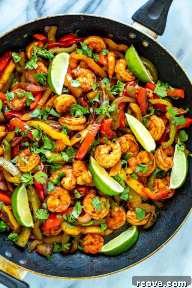 One-Pan Shrimp Fajitas 2 Skillet Shrimp Fajitas