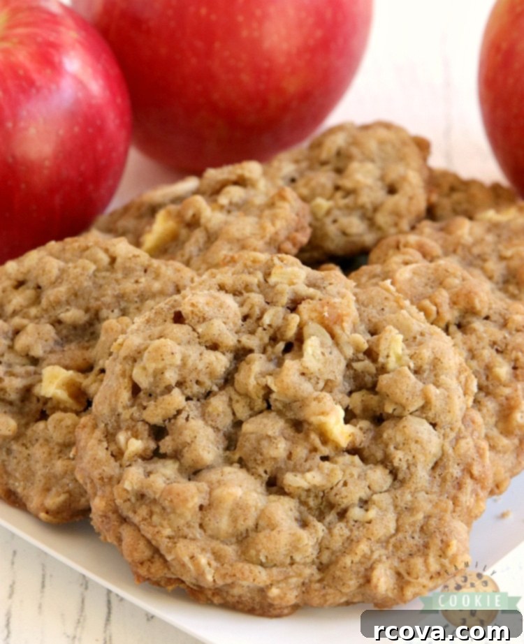 Caramel Apple Harvest Oat Cookies 5 Caramel Apple Oatmeal Cookies are soft, chewy and full of fresh apples and caramel baking chips. Perfect cookie recipe for fall!