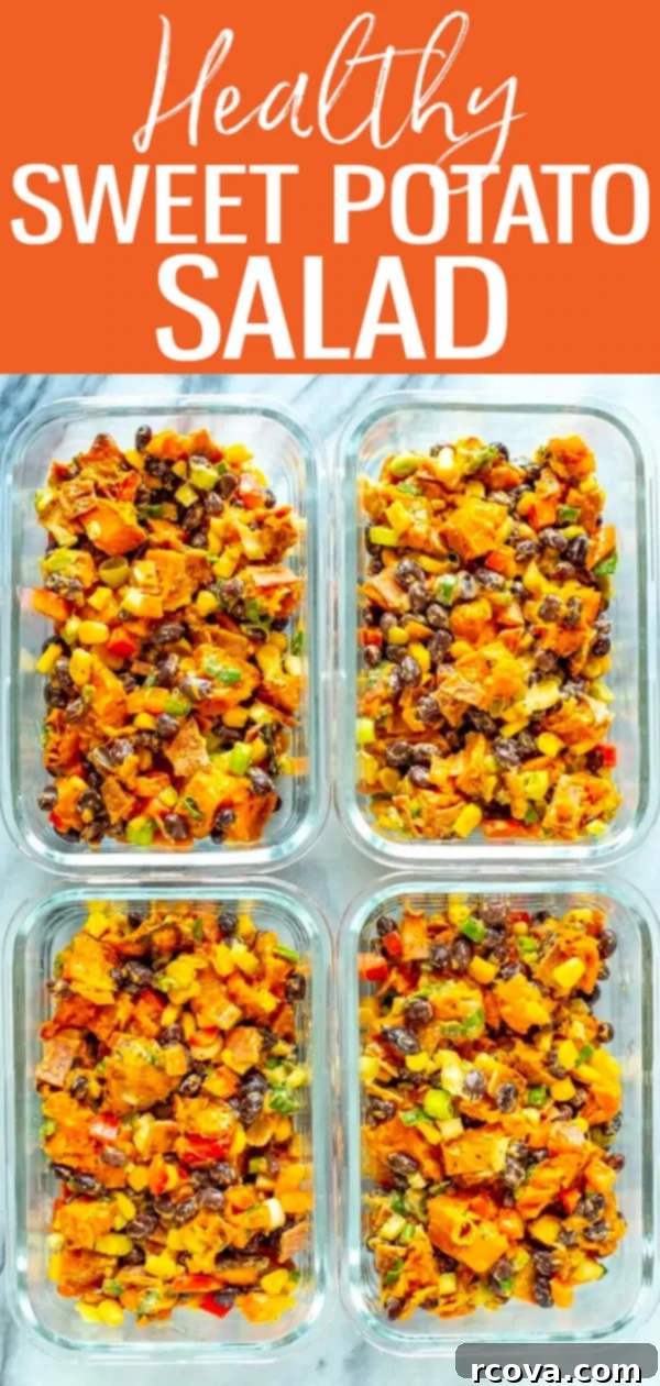 Wholesome Sweet Potato Salad 11 This Healthy Sweet Potato Salad is the perfect summer dish to make ahead and bring to a potluck or picnic – it even has bacon in it! #sweetpotatosalad #healthysalad