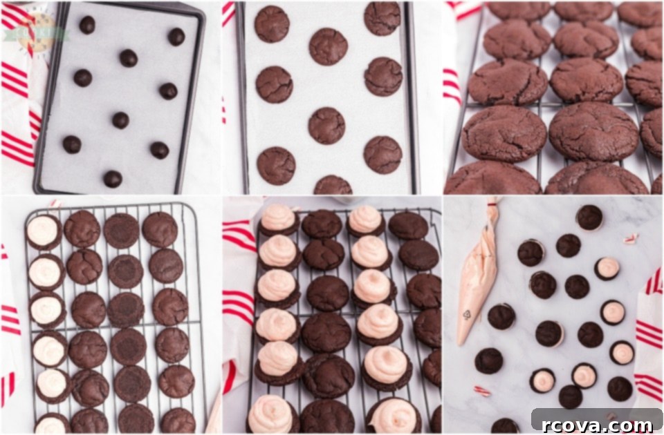 Cool Mint Chocolate Stacks 6 how to make Holiday Peppermint Chocolate Sandwich Cookies