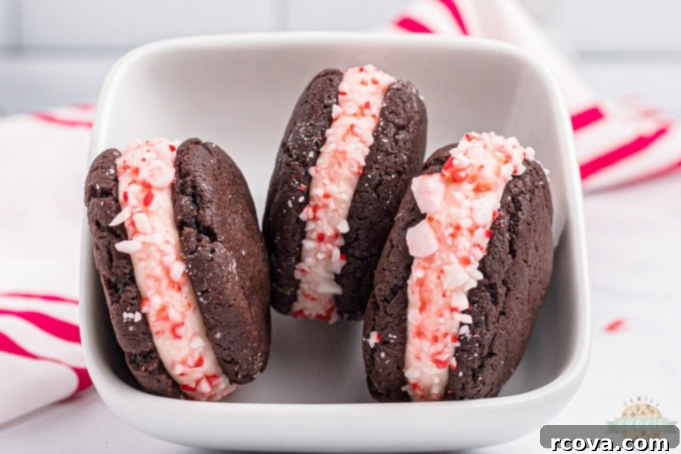 Cool Mint Chocolate Stacks 9 Holiday Chocolate Peppermint Sandwich Cookies