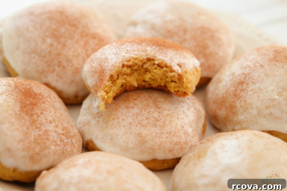 Glazed Cinnamon Pumpkin Delights 2 iced Cinnamon Pumpkin Cookies recipe