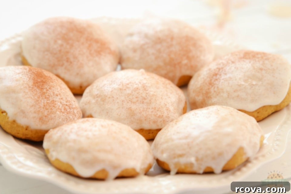 Glazed Cinnamon Pumpkin Delights 3 iced Cinnamon Pumpkin Cookies recipe