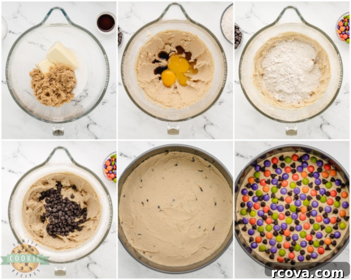 Spooky Cookie Cake 4 making a Halloween cookie cake