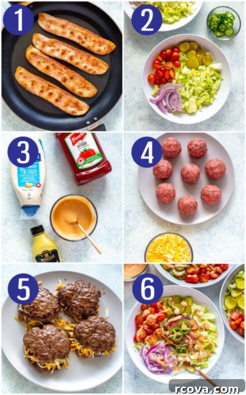 Five Guys Inspired Keto Burger Bowl 5 Low Carb Burger in a Bowl
