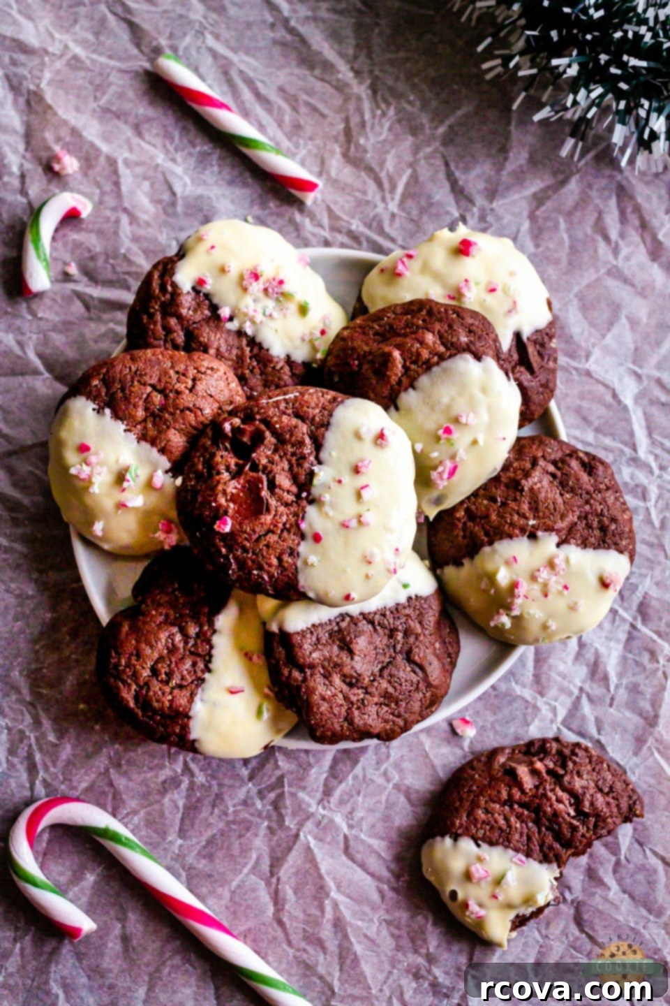 Chocolate Mint Delights 3 Double Chocolate Brownie Peppermint Cookie recipe