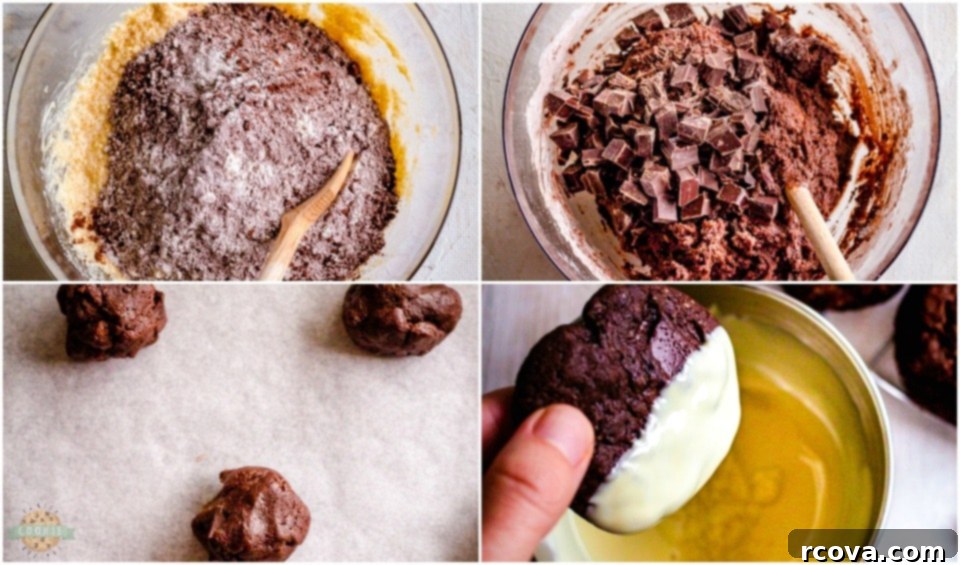 Chocolate Mint Delights 6 how to make Double Chocolate Brownie Peppermint Cookie recipe