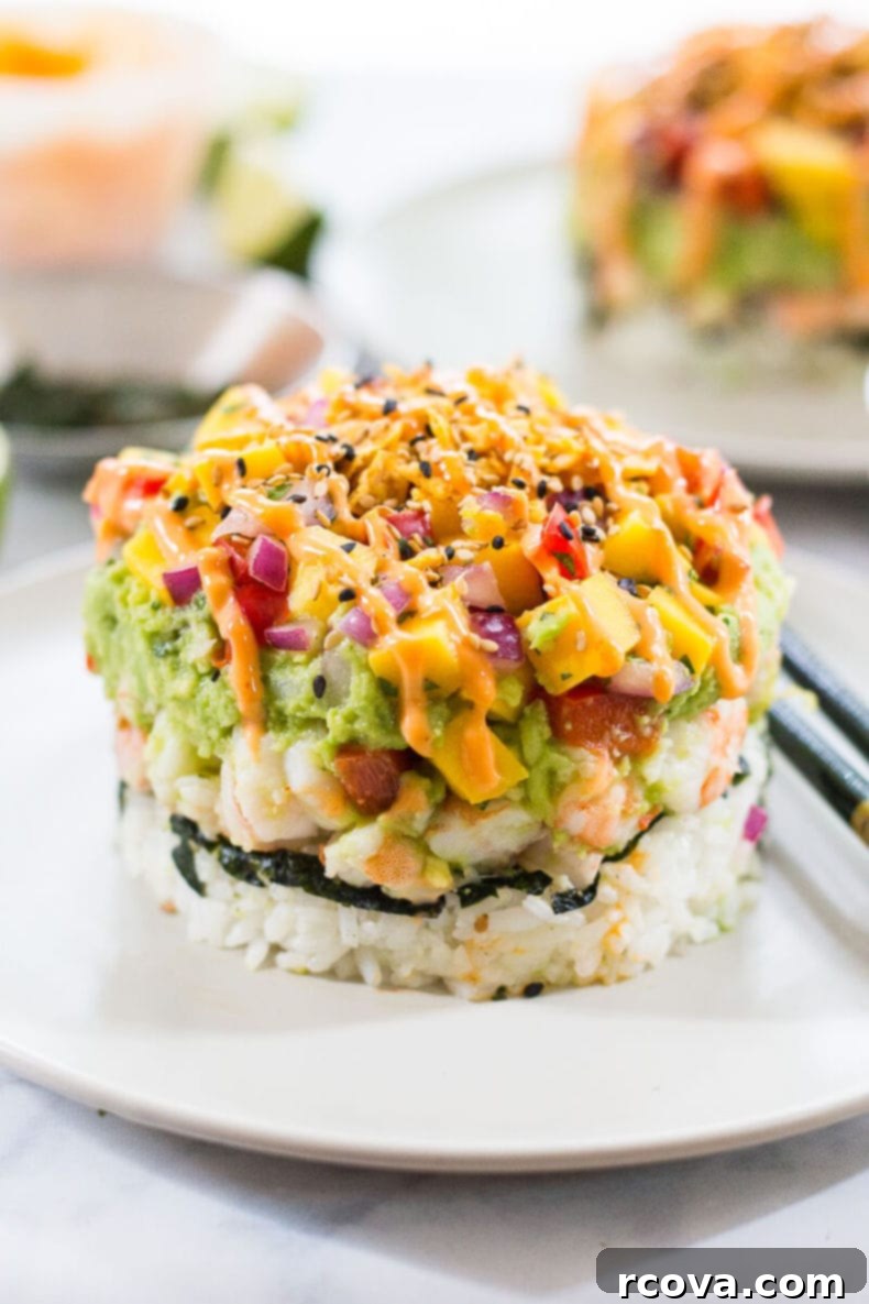 Over 25 Delicious No-Cook Recipes for Summer 15 Spicy Shrimp Stack with Mango Salsa