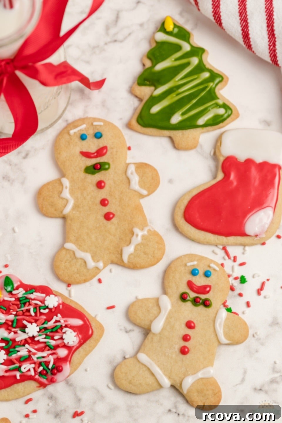 Crafting Christmas Cookie Magic 6 How to make Christmas Cut Out Cookies. A close-up of a perfectly iced and sprinkled Christmas tree cookie.