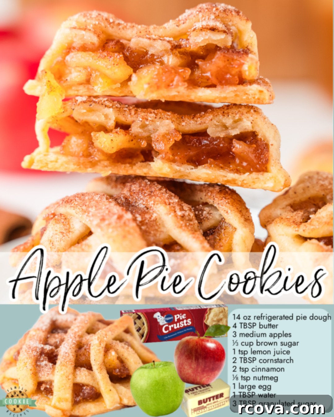 Spiced Apple Pie Delights 7 A festive arrangement of Spiced Apple Pie Cookies with a homemade apple filling and flaky pie crust, perfect for sharing.
