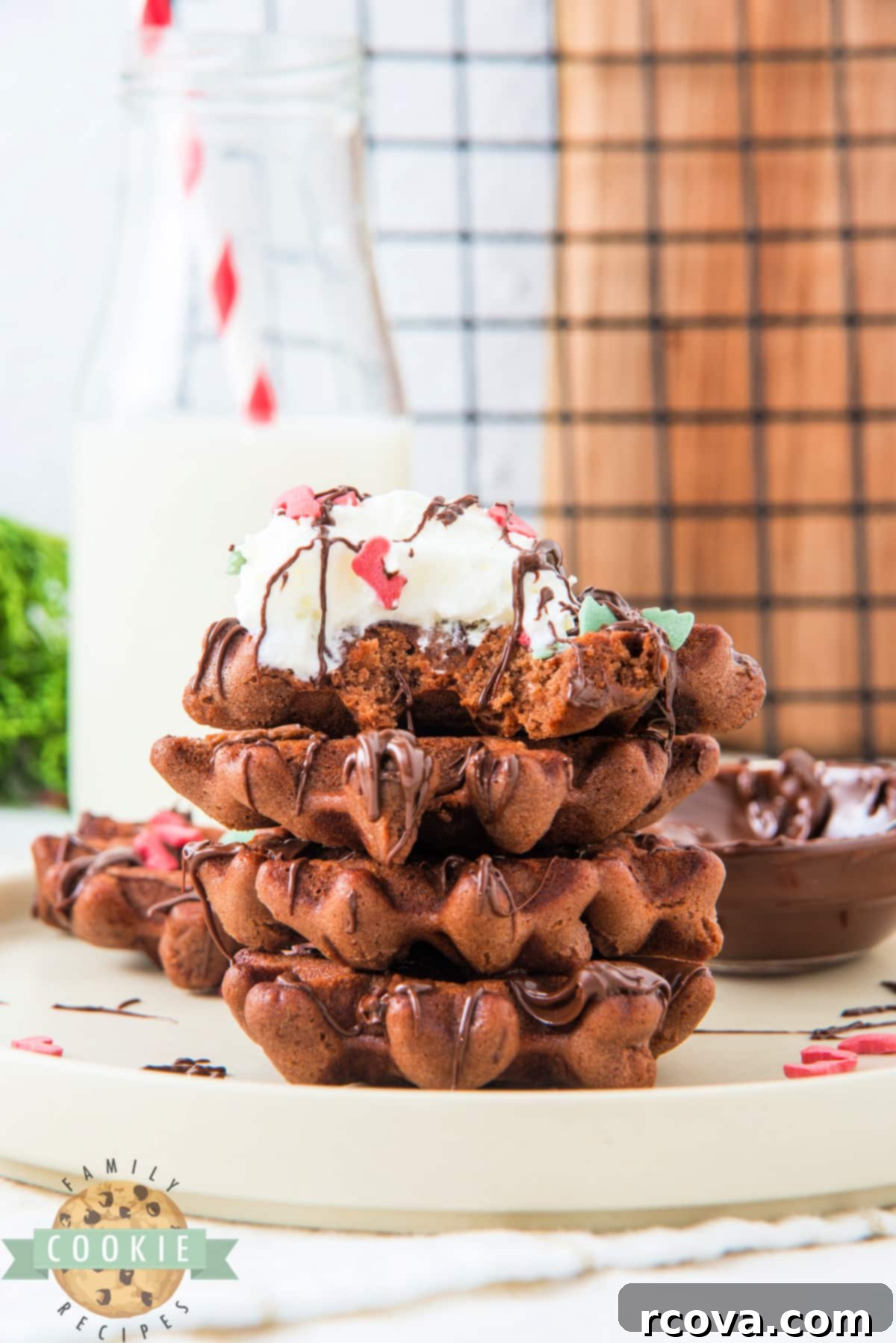 Yuletide Chocolate Waffle Treasures 10 Chocolate waffle cookies.