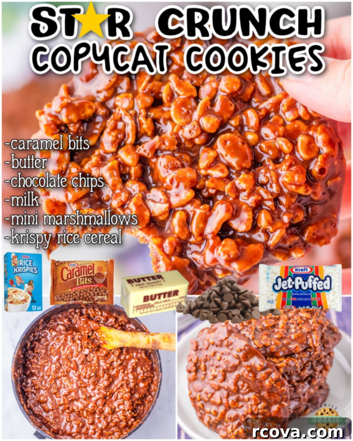 STAR CRUNCH COOKIES RECIPE 7 Copycat Star Crunch Cookies are even better than Little Debbie's! Gooey marshmallow combines with crispy rice cereal for an irresistible taste & crunch that outshines the store-bought version!