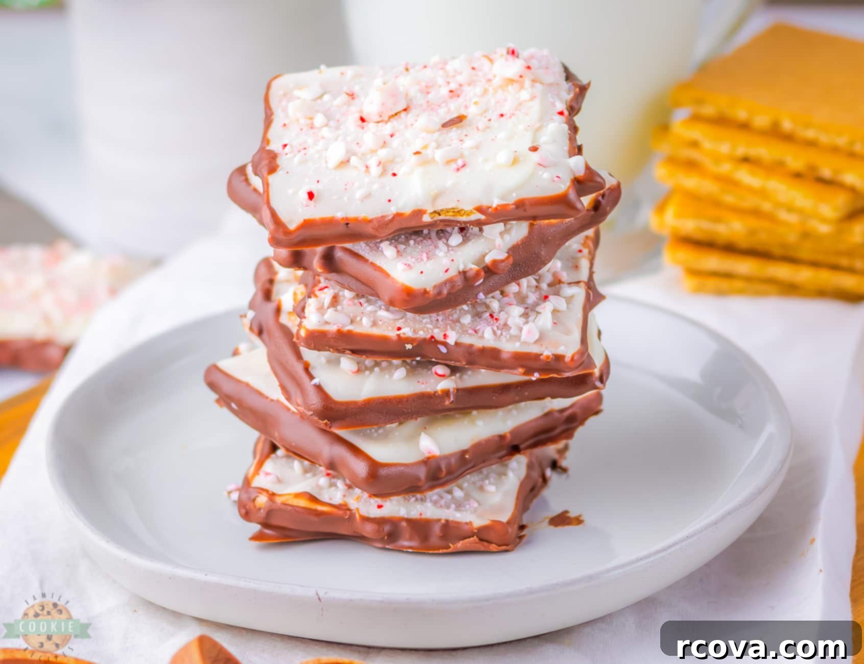 Peppermint Bark Graham Delights 5 stack of peppermint bark graham cracker treats