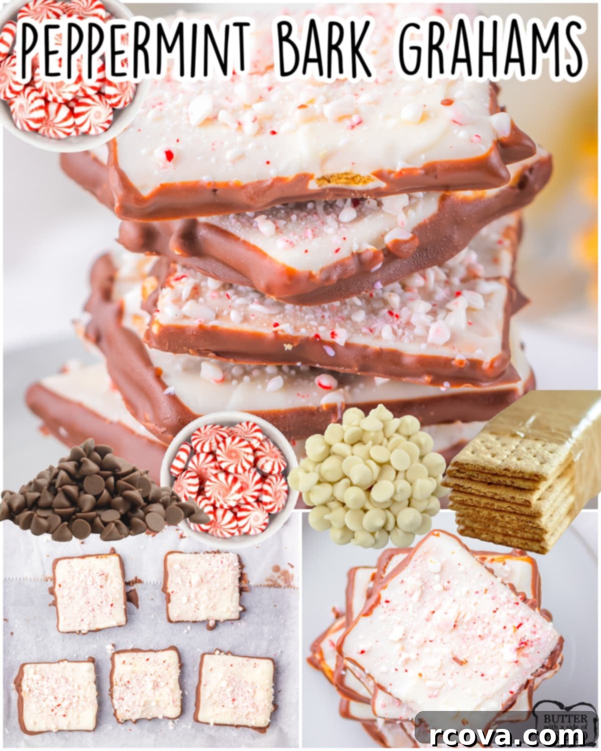 Peppermint Bark Graham Delights 7 Peppermint Bark Graham Crackers made with only 4 simple ingredients, in it comes together in under 30 minutes! A delightful peppermint treat that's perfect for holiday dessert trays!