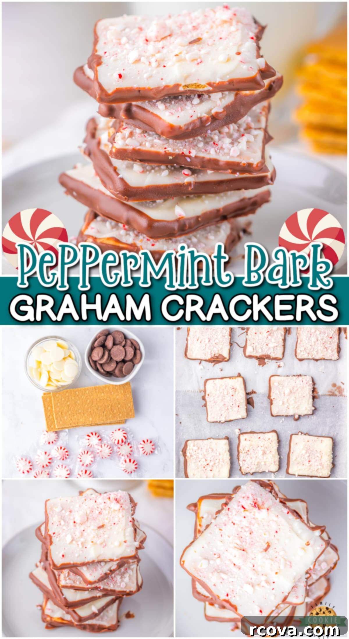 Peppermint Bark Graham Delights 8 Peppermint Bark Graham Crackers made with only 4 simple ingredients, in it comes together in under 30 minutes! A delightful peppermint treat that's perfect for holiday dessert trays!