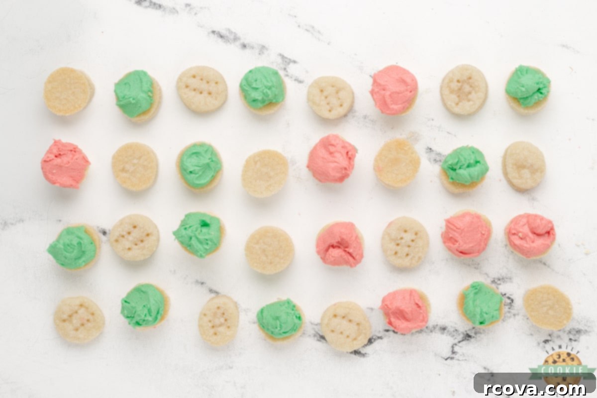 Sweet Little Christmas Cookie Sandwiches 13 Frost half of the cookies to make the cookie sandwiches.