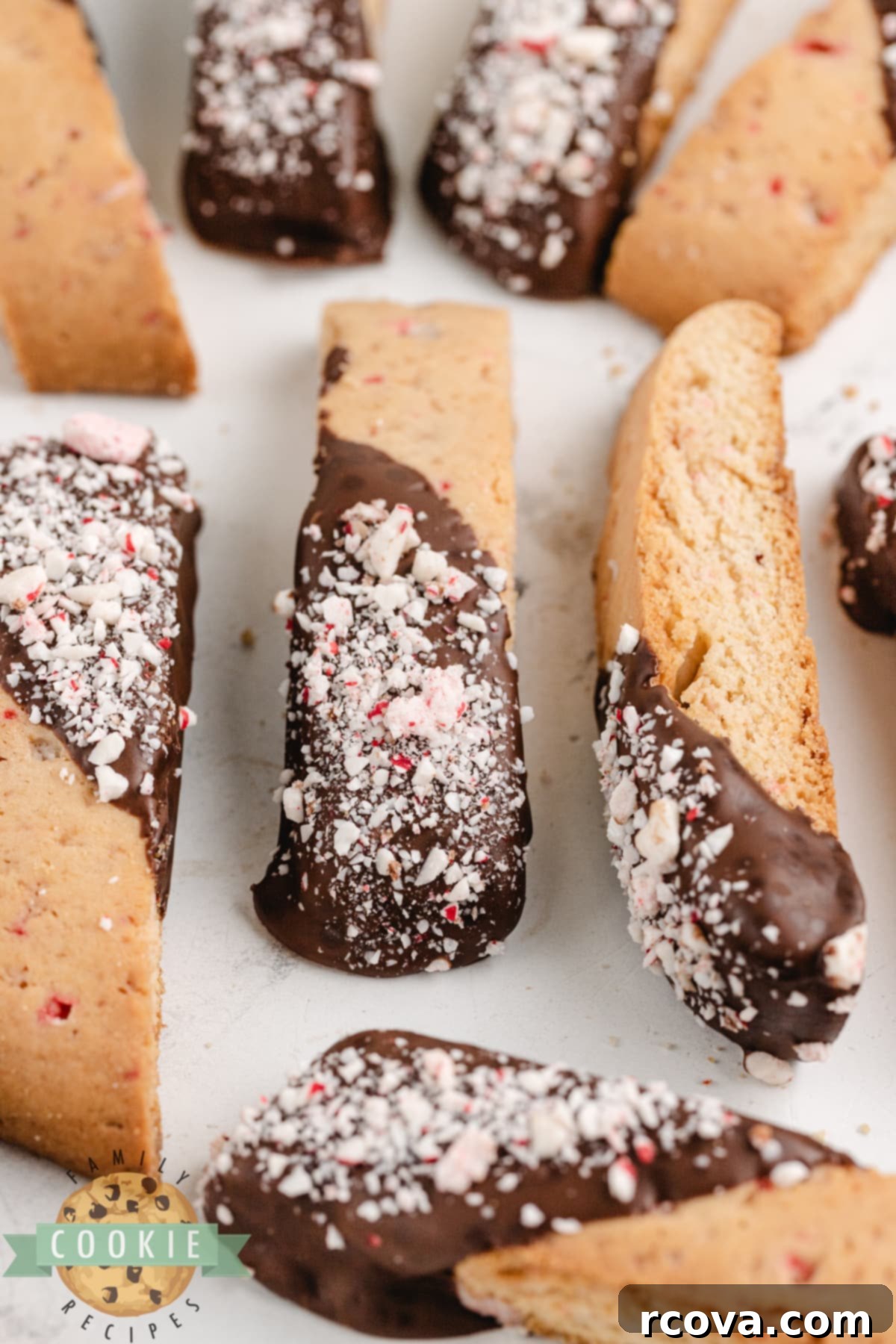 Arctic Mint Biscotti 2 Peppermint Biscotti is made with peppermint extract and crushed peppermint candy. These biscotti cookies are decadent, pretty, and perfect for holiday cookie plates.