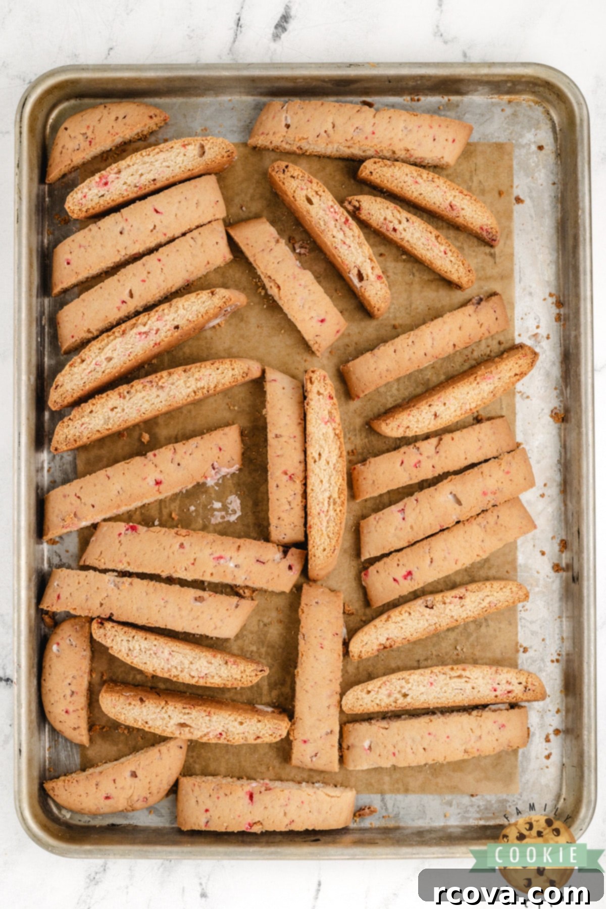 Arctic Mint Biscotti 11 Baked biscotti.