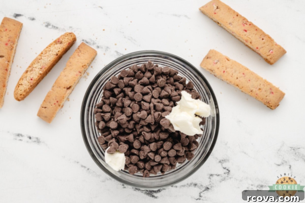 Arctic Mint Biscotti 12 Chocolate chips and shortening.