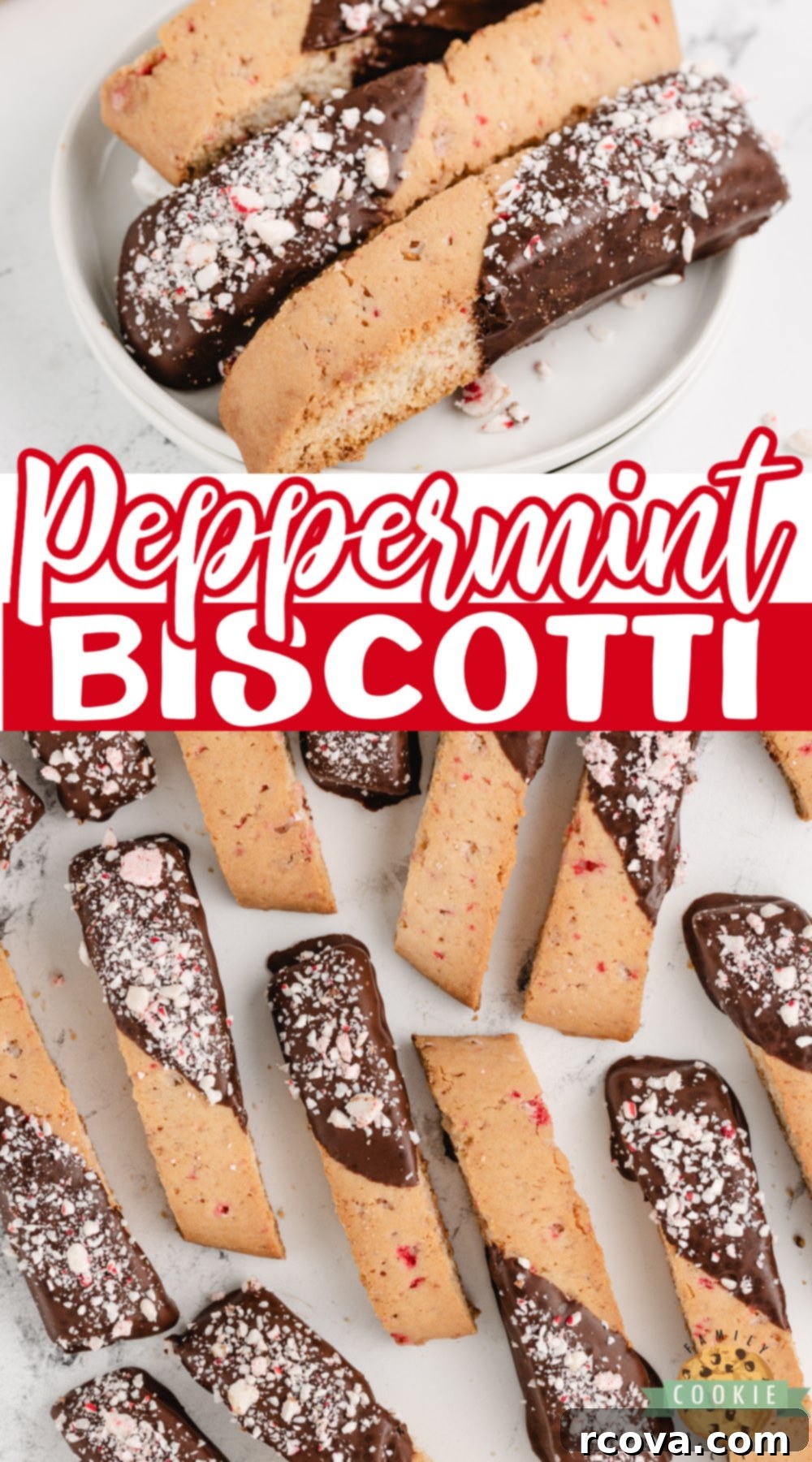 Arctic Mint Biscotti 18 Peppermint Biscotti is made with peppermint extract and crushed peppermint candy. These biscotti cookies are decadent, pretty, and perfect for holiday cookie plates.