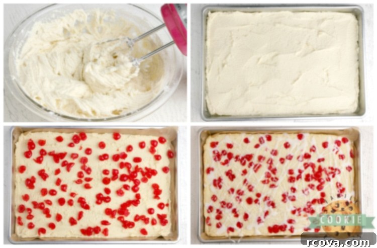 Almond Cherry Bliss Bars 4 Step by step instructions on how to make cherry cookie bars