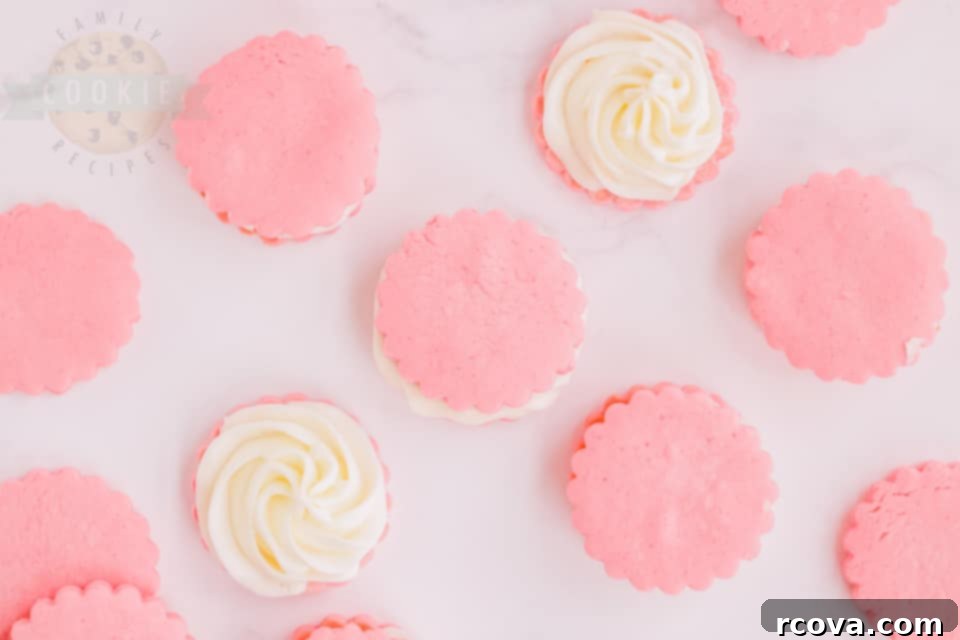 Rose Sandwich Cookies 3 Pink Sandwich Cookie recipe
