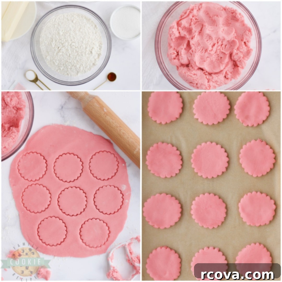 Rose Sandwich Cookies 4 how to make Pink Sandwich Cookie recipe