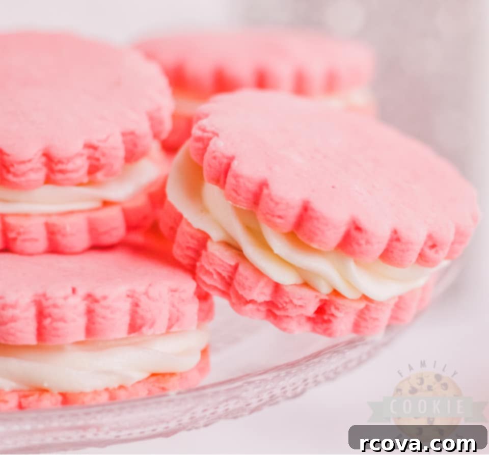 Rose Sandwich Cookies 9 Pink Sandwich Cookie recipe