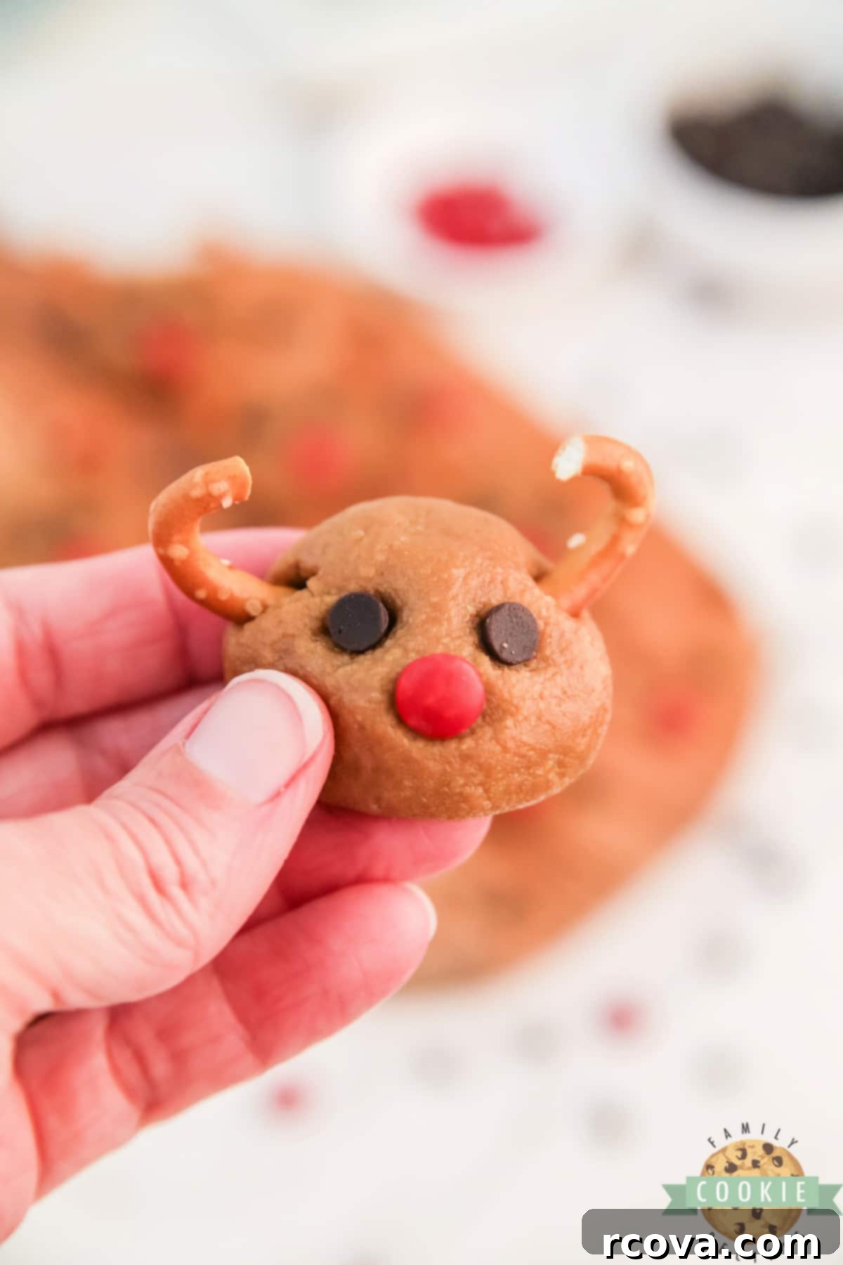 Rudolph's Cookie Butter Truffles 10 Rudolph Cookie Butter Balls are fun no-bake treats made with cookie butter and crushed Nilla wafers, decorated to look like your favorite reindeer! Easy holiday treats made with less than 10 minutes of prep time!