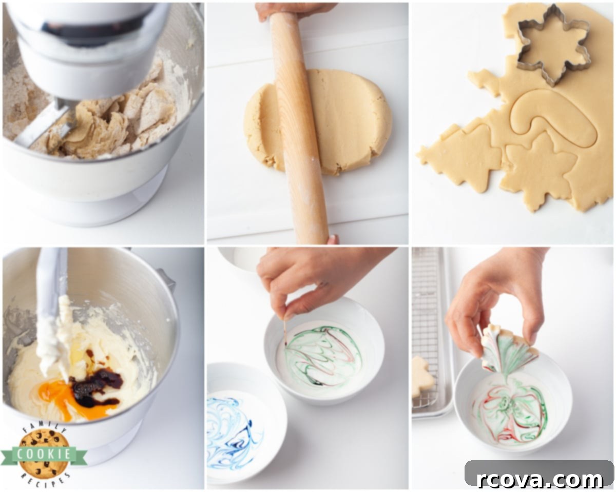 Festive Marbled Christmas Cookies 4 step-by-step guide on how to make marbled Christmas cookies