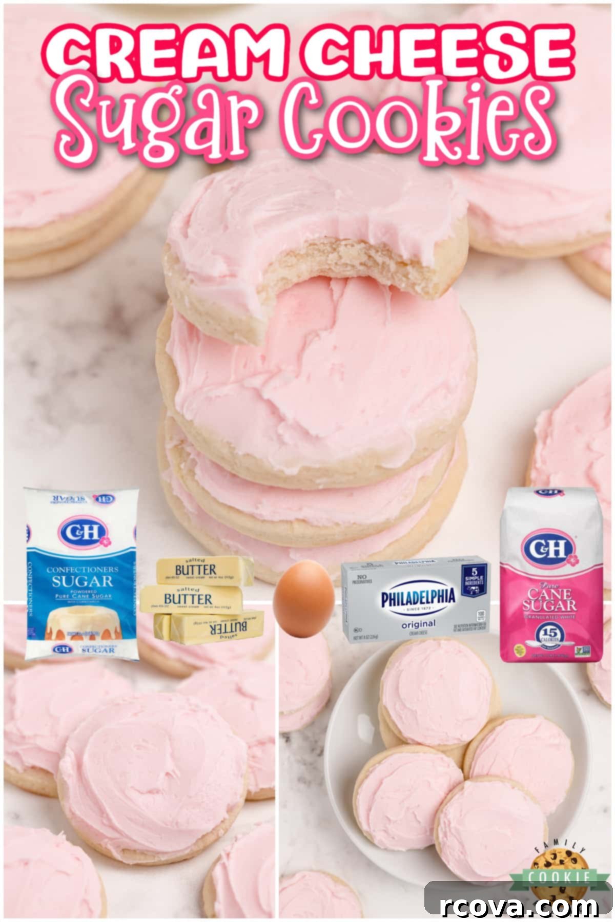 Decadent Cream Cheese Sugar Cookies 5 Cream Cheese Sugar Cookies are soft, thick and easily the best sugar cookie recipe I've ever tried. These sugar cookies hold their shape when baked and they are moist and perfectly sweet too!