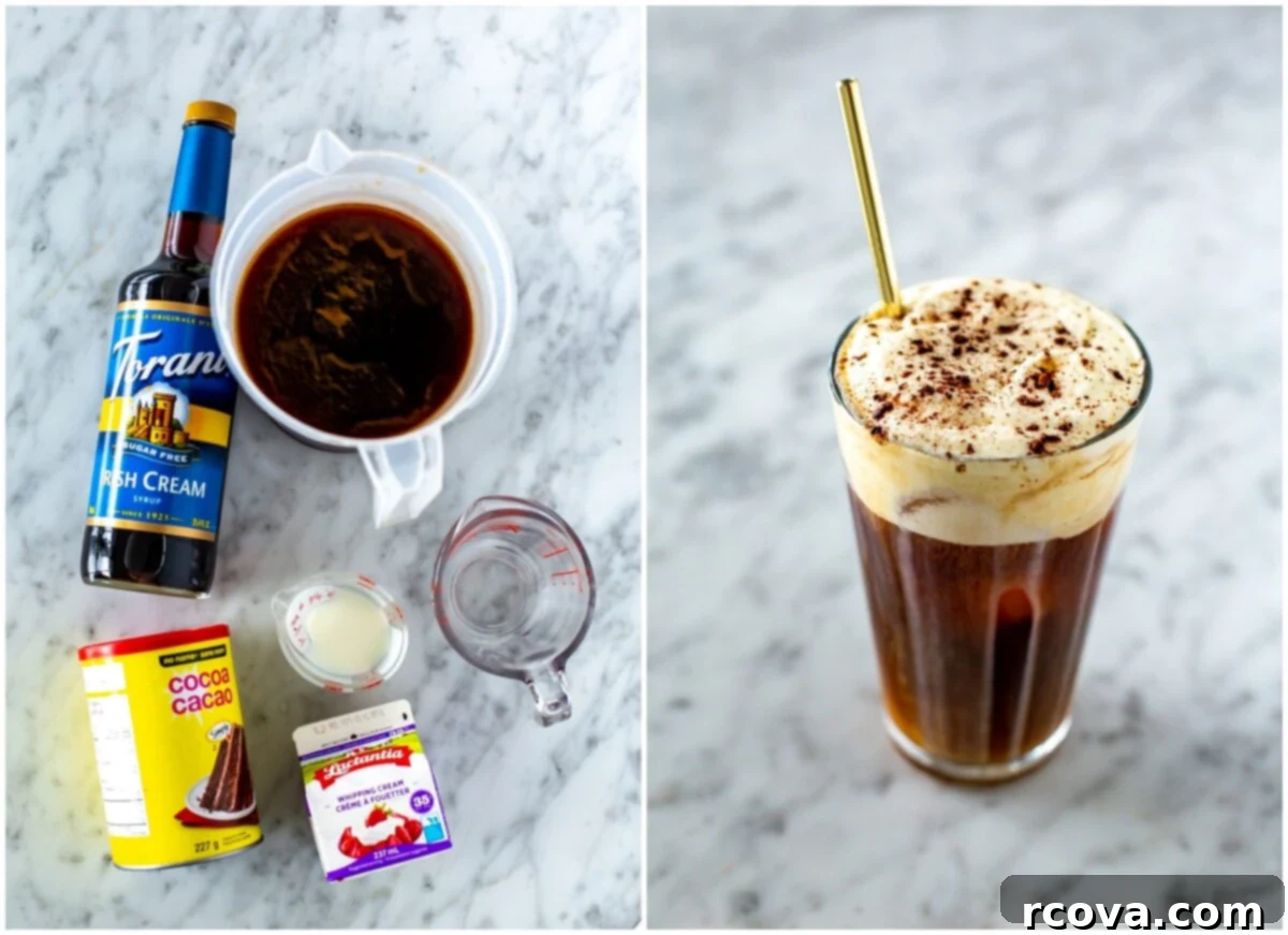 Recreate Every Starbucks Holiday Drink from Your Kitchen 8 Irish cream cold brew in a clear glass