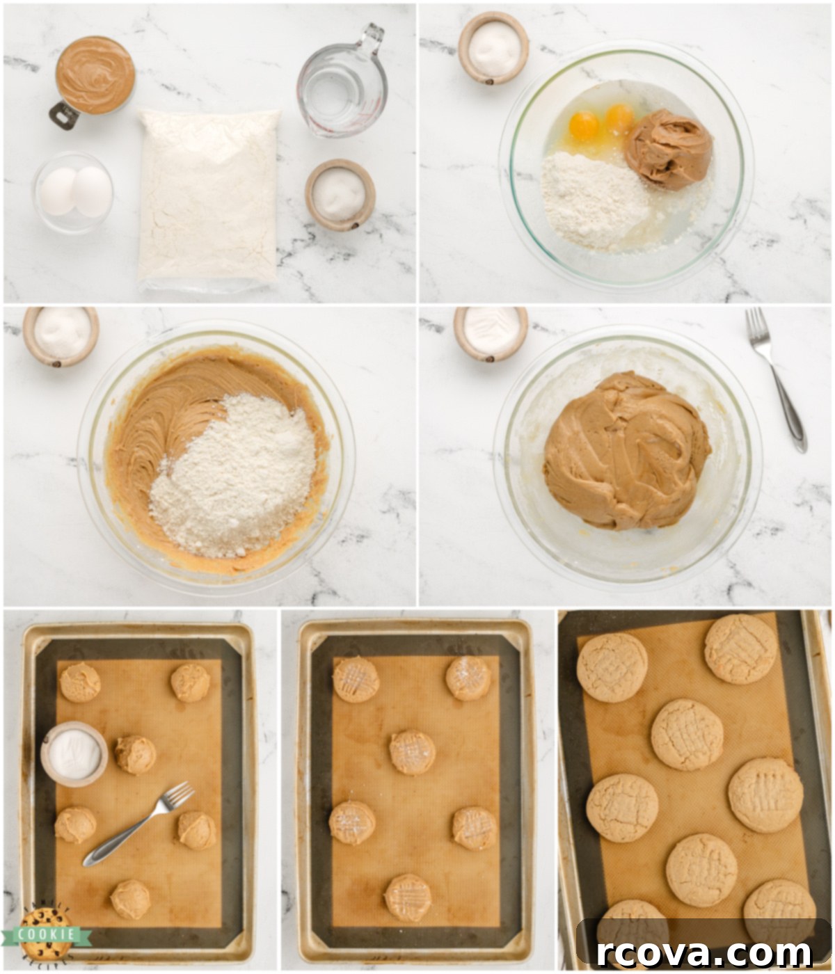Effortless Cake Mix Peanut Butter Cookies 3 How to make peanut butter cookies with a cake mix, showing a close-up of the dough balls with crisscross patterns