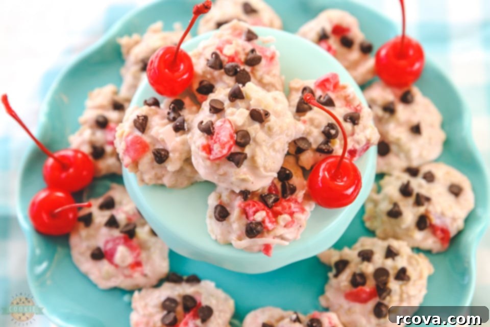 Quick Cherry Chocolate Chip No-Bake Bites 2 Cherry Chocolate Chip No-Bake Cookies recipe