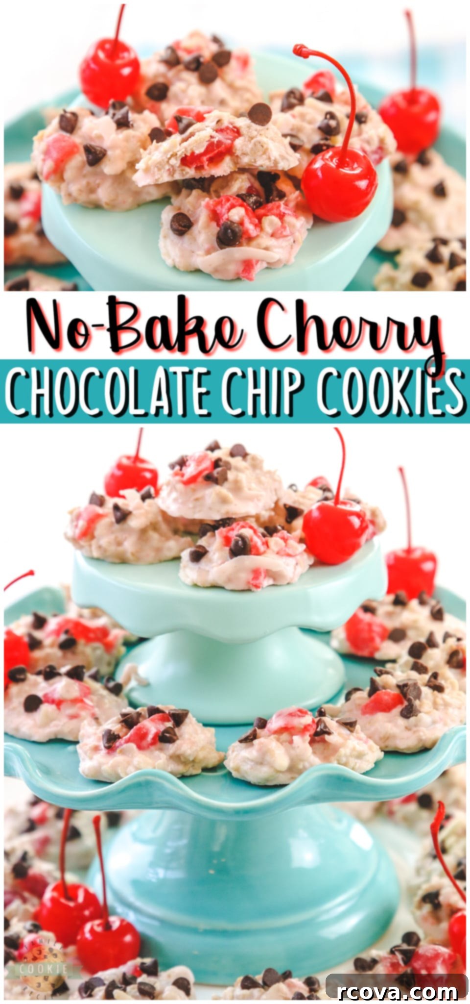 Quick Cherry Chocolate Chip No-Bake Bites 14 Cherry Chocolate Chip No Bake Cookies are fruity, festive  & so simple to make! Incredibly cherry almond vanilla flavor in these easy no-bake cookie recipe.