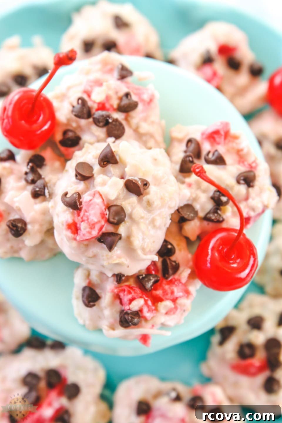 Quick Cherry Chocolate Chip No-Bake Bites 8 Cherry Chocolate Chip No-Bake Cookies recipe