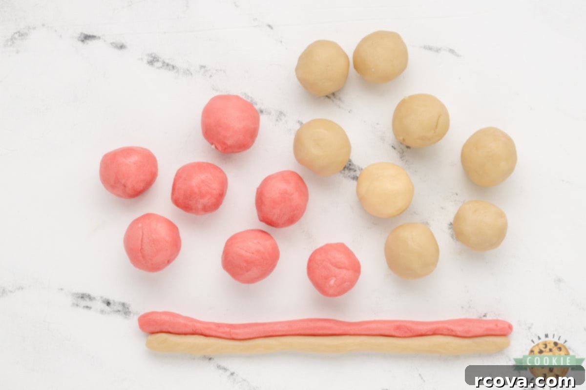 Braided Love Cookies 8 Balls of dough shaped into ropes.