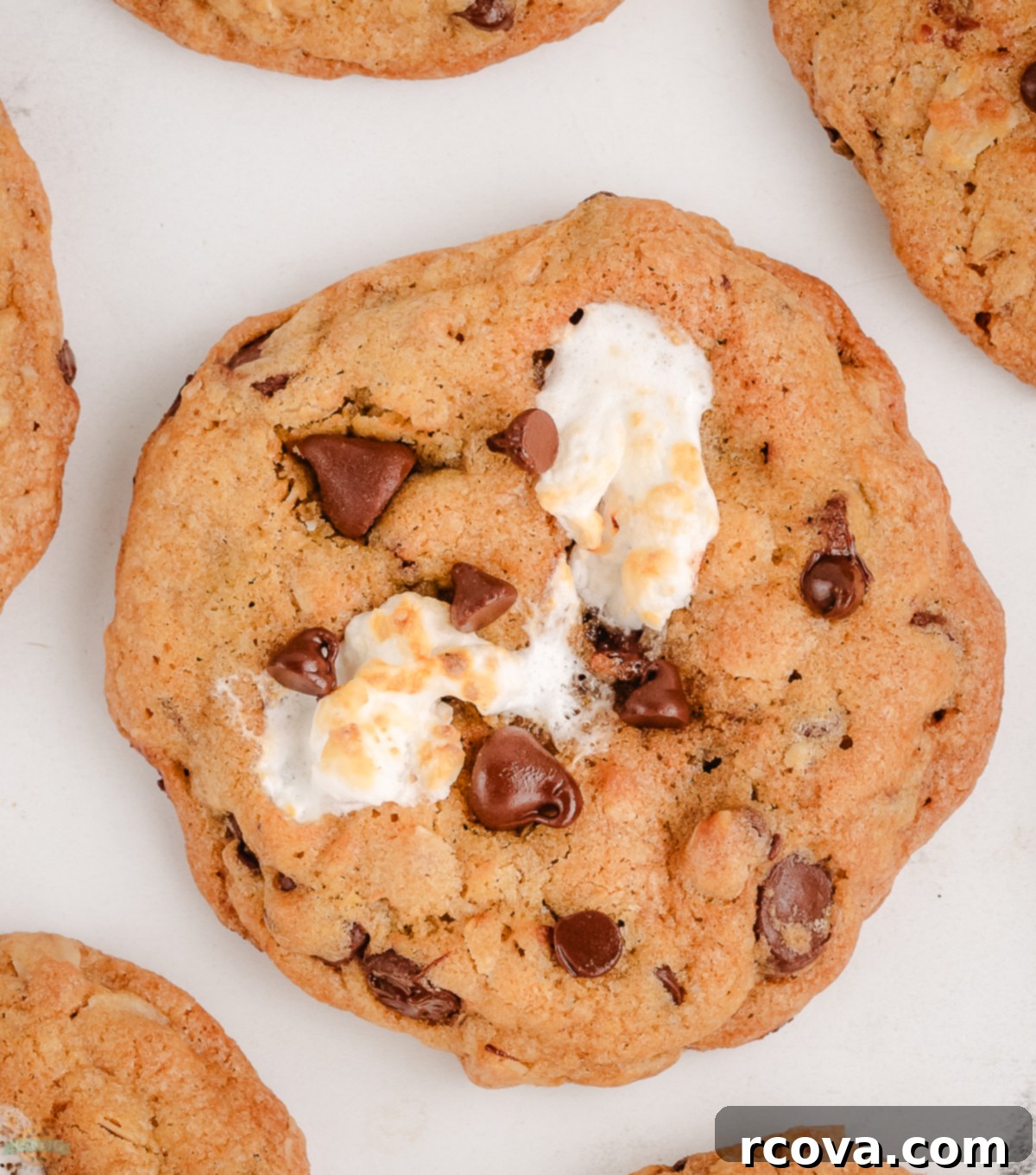 S'mores-Inspired Oatmeal Chocolate Chip Cookies 2 Buttery Oatmeal Marshmallow Chocolate Chip Cookies