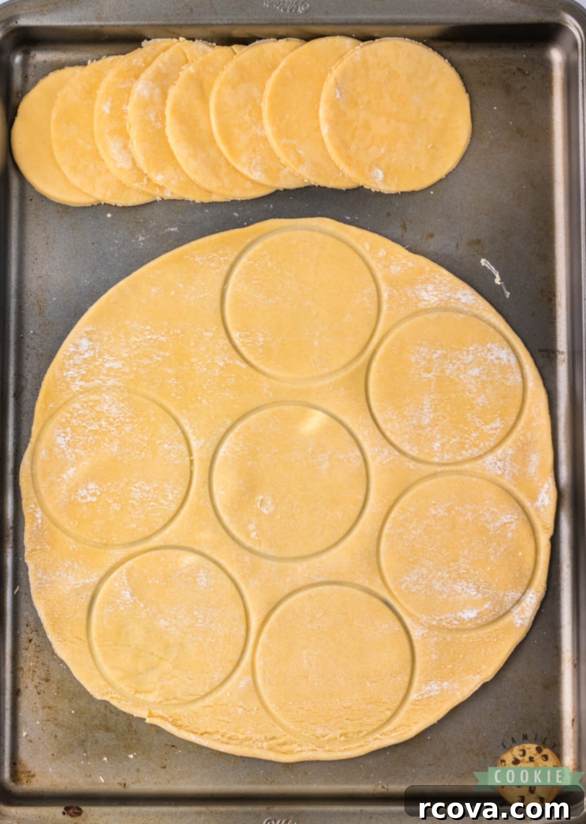 Strawberry Pie-Inspired Cookies 5 Cutting circles out of pie crust.