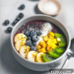 Your Ultimate Guide to Perfect Acai Bowls 10 Easiest Healthy Acai Bowl Recipe - a delicious acai bowl topped with fresh fruit