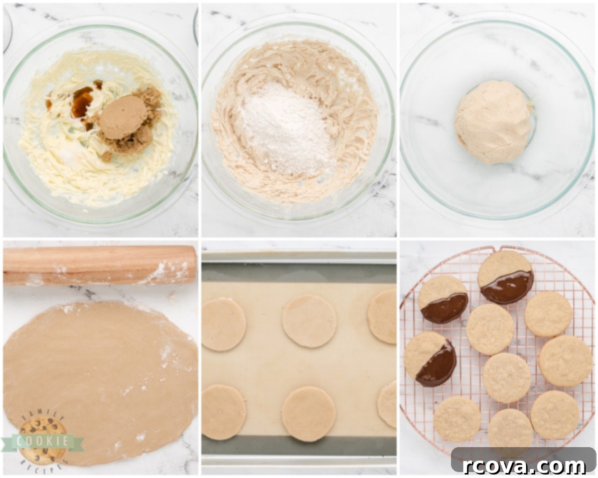 Caramelized Brown Sugar Shortbread 4 Step-by-step image of how to make brown sugar shortbread cookies, showing the dough preparation.