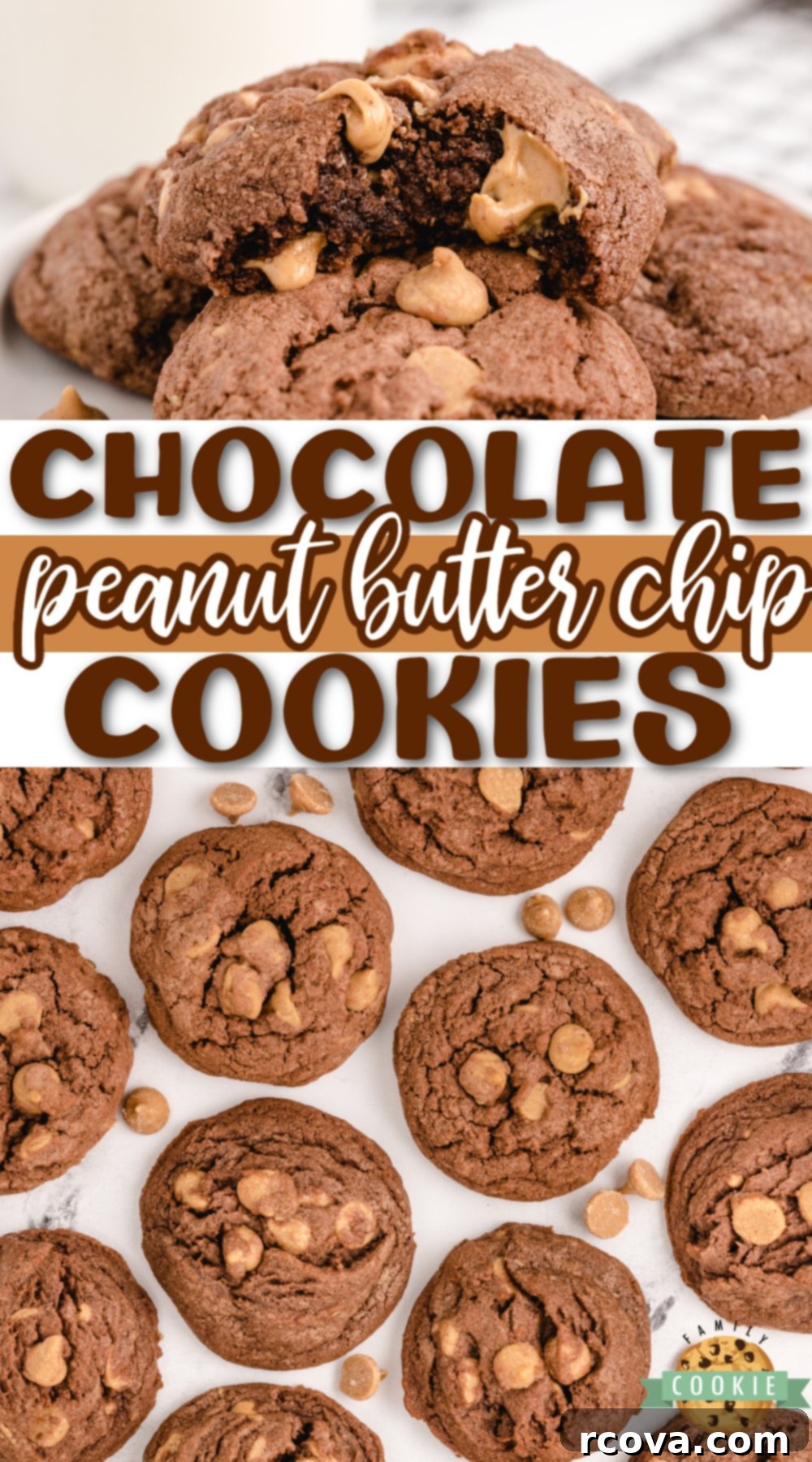 Ultimate Chocolate Peanut Butter Chip Cookies 16 Chocolate Peanut Butter Chip Cookies made with chocolate pudding mix for a soft and chewy cookie that is loaded with chocolate flavor and Reese's peanut butter chips.