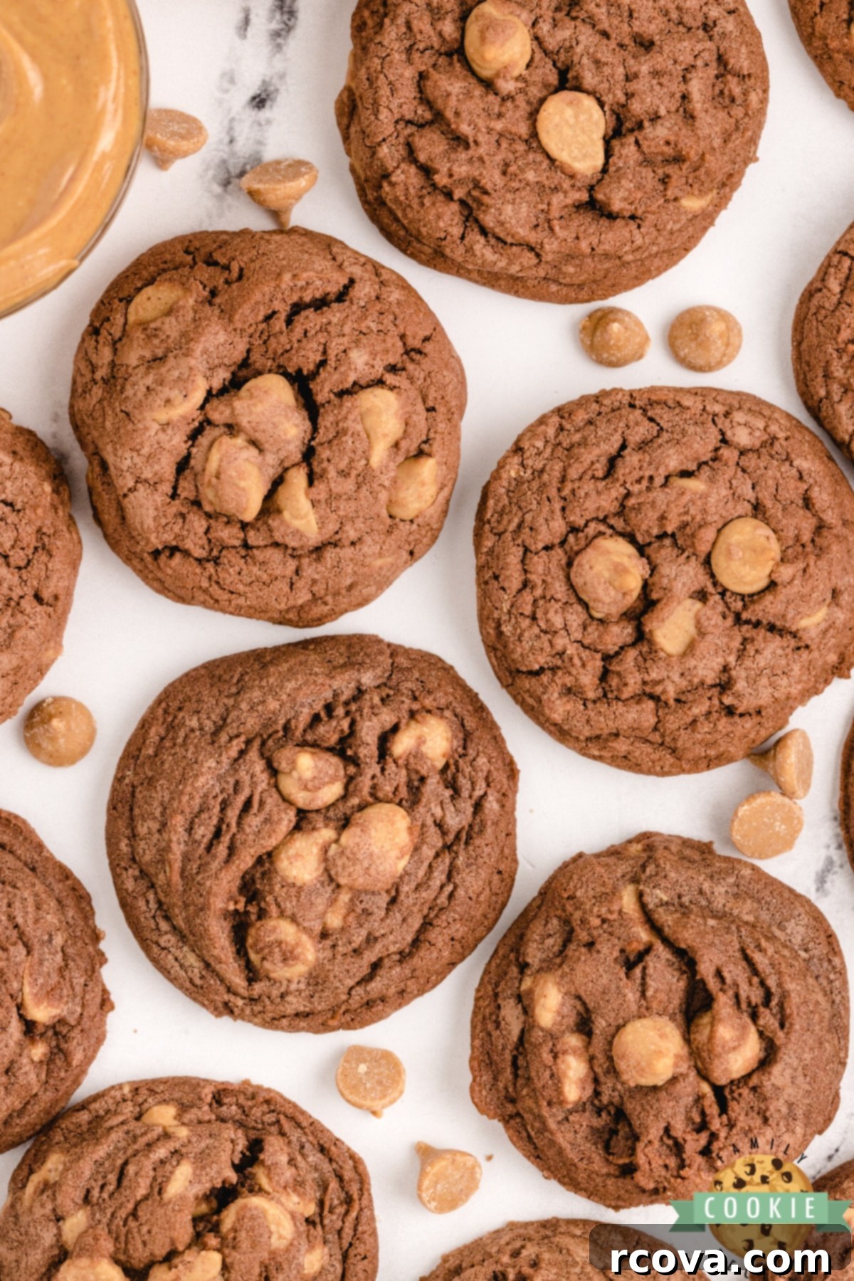 Ultimate Chocolate Peanut Butter Chip Cookies 3 Chocolate cookies with Reese's peanut butter chips