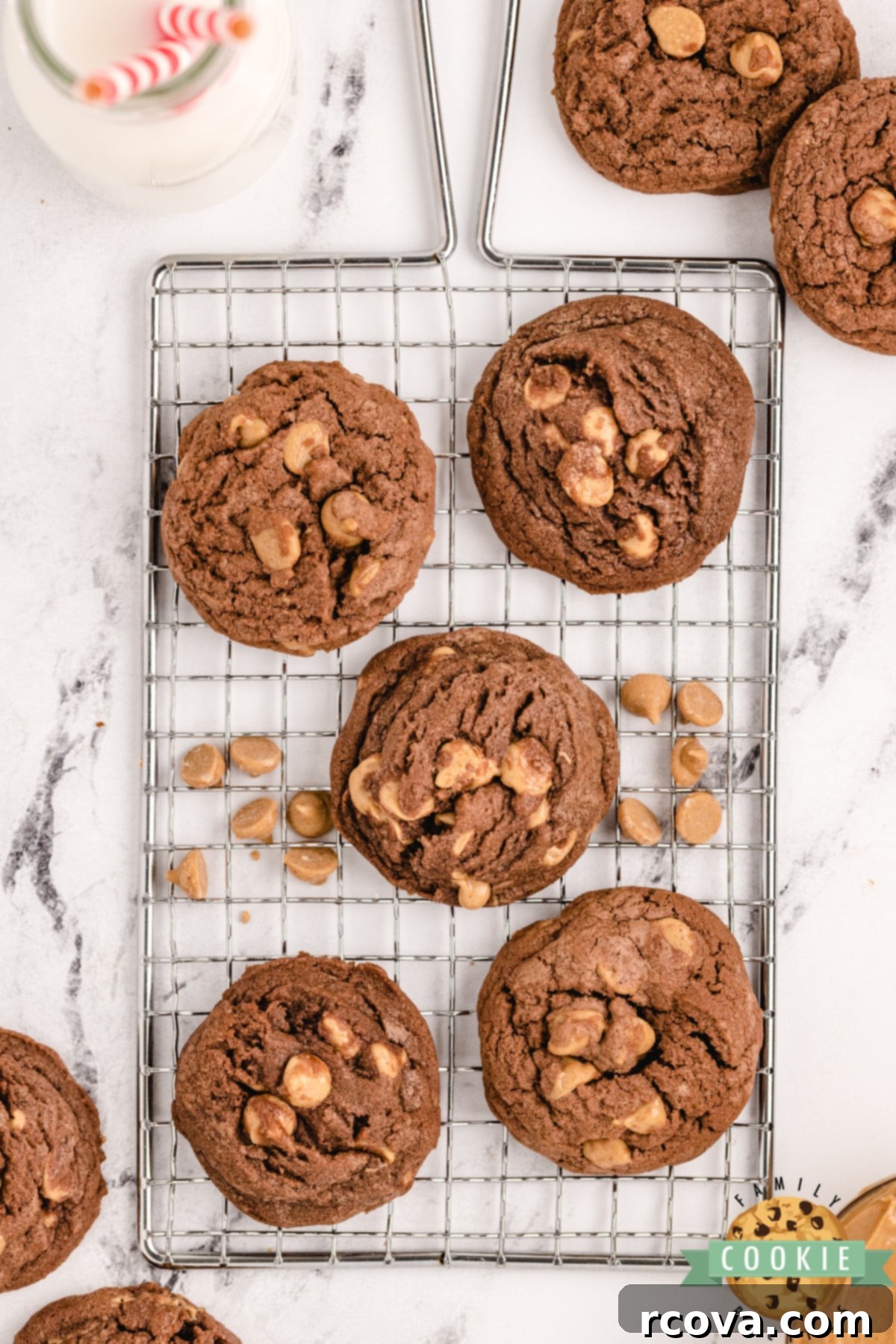 Ultimate Chocolate Peanut Butter Chip Cookies 10 Chocolate cookies with Reese's peanut butter chips