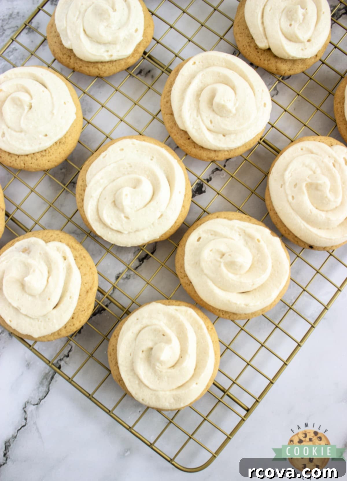 Pillowy Tiramisu Delights 10 Pipe the frosting onto the cookies once they have cooled completely for best results.