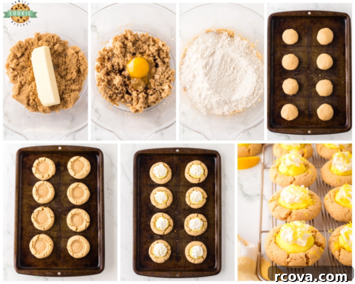 Sunshine Lemon Pie Cookies 4 process of making lemon pie cookies, showing ingredients and steps