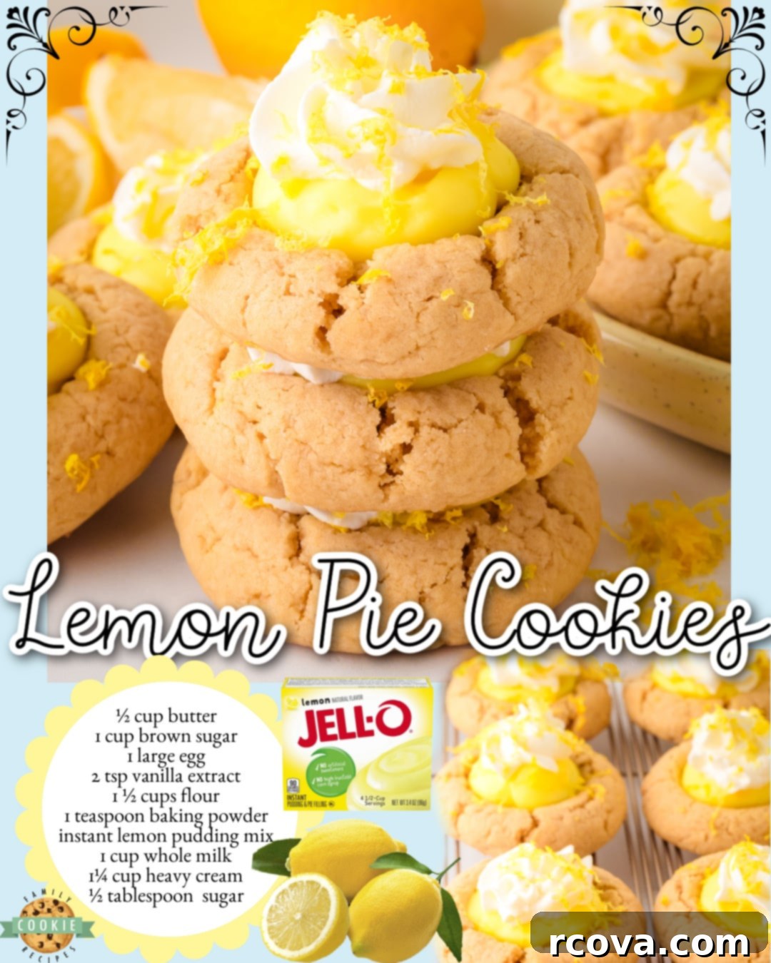 Sunshine Lemon Pie Cookies 7 Delightful Lemon Pie Cookies, perfect for any occasion, showcasing a vibrant and appealing dessert
